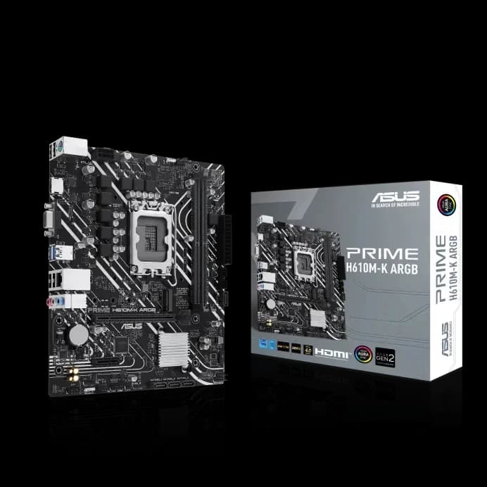 ASUS PRIME H610M-K ARGB D5 micro-ATX motherboard - view 1 of 1