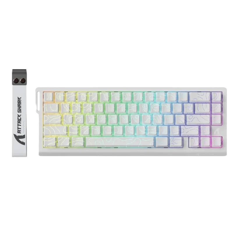 Attack Sharks X68 HE RGB Magnetic Switches Keyboard - Contour White - view 1 of 1