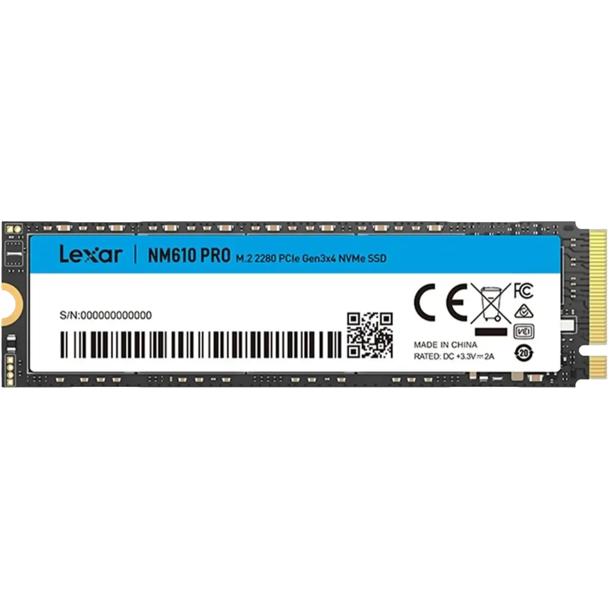 Lexar NM610 PRO 500GB Gen3 M.2 NVMe SSD - view 1 of 1